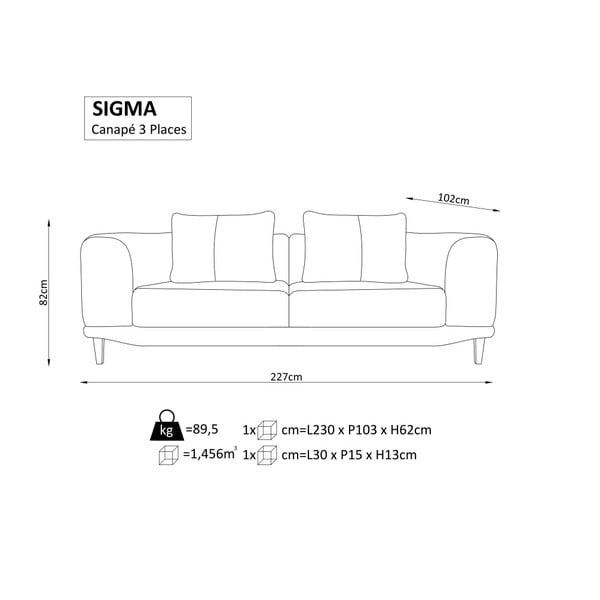 Melns trīsvietīgs dīvāns Windsor & Co. Dīvāni Sigma-image-1