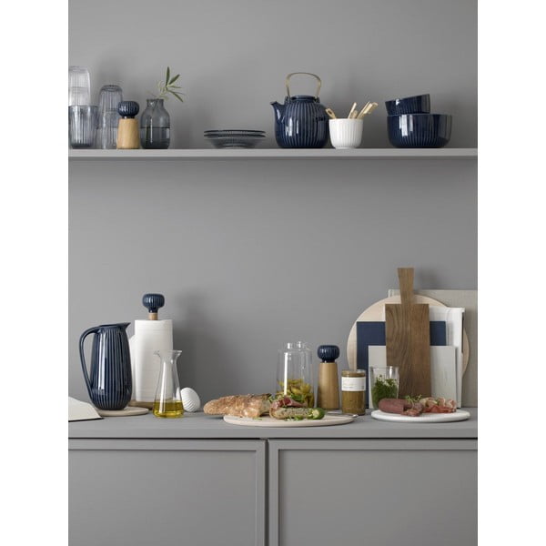 Papīra dvieļu turētājs no ozolkoka ar tumši zilām porcelāna detaļām Kähler Design Hammershoi-image-3