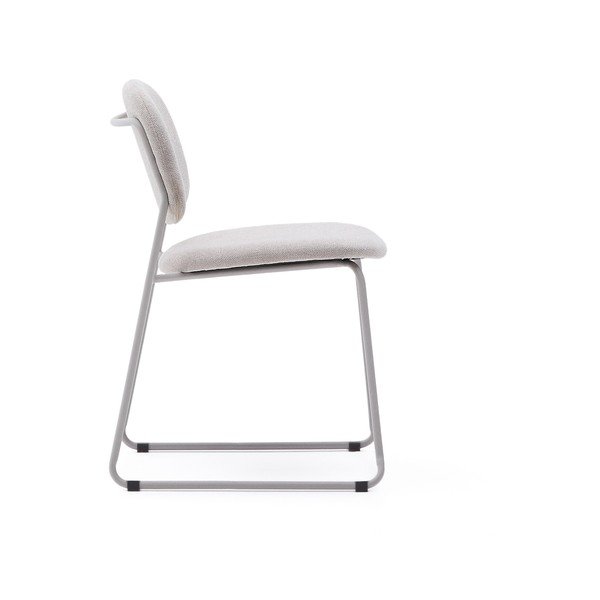 Bēšs metāla pusdienu krēsls saliekams viens uz otra Meli – Kave Home-image-3