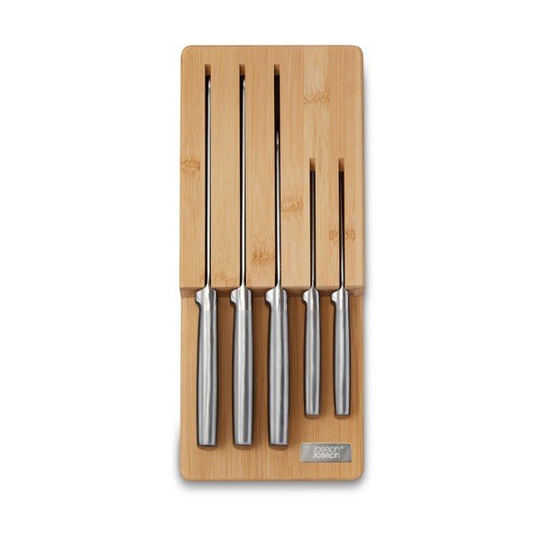 Nažu komplekts ar statīvu un nerūsējošā tērauda asmeni (5 gab.) Elevate Bamboo – Joseph Joseph