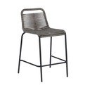 Pelēks bāra krēsls ar tērauda konstrukciju Kave Home Glenville, augstums 62 cm