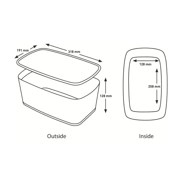 Balta uzglabāšanas kaste ar vāku Leitz Office, tilpums 18 l-image-4