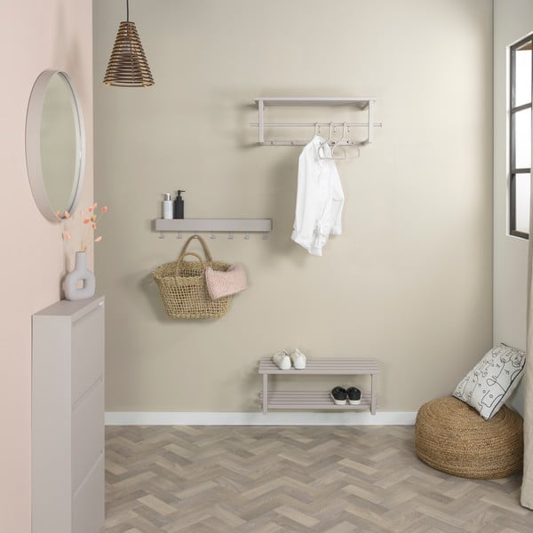 Pelēkbrūns metāla sienas pakaramais ar plauktu 76 cm Marco – Spinder Design-image-1