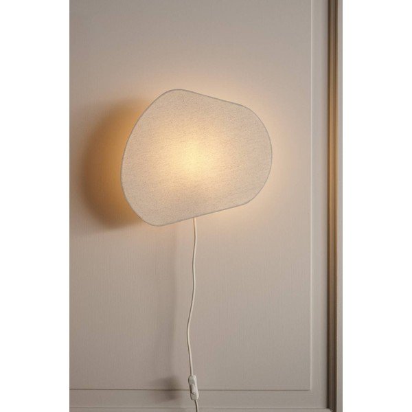 Krēmkrāsas lina sienas lampa ar vadu Elvie – Jotex-image-1