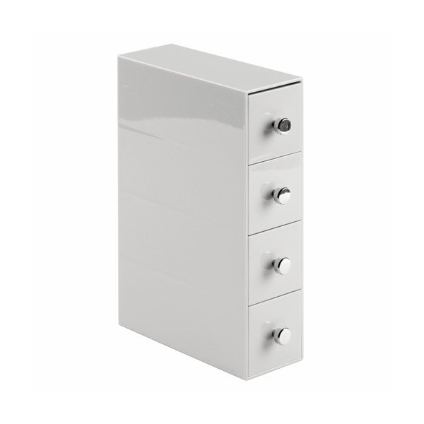 Balts organizators ar 4 atvilktnēm InterDesign Cosmetic-image-2