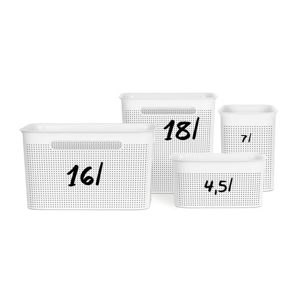 Balts pārstrādātas plastmasas uzglabāšanas grozs Brisen – Rotho-image-2