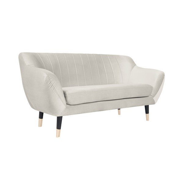 Krēmkrāsas dīvāns ar melnām kājām Mazzini Sofas Benito, 158 cm-image-2