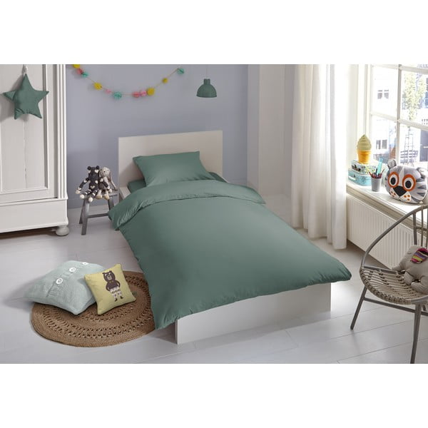 Kokvilnas bērnu gultas veļa vienvietīgai gultai 100x135 cm – Good Morning-image-1