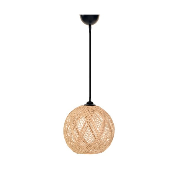 Melna/dabīga toņa piekaramā lampa ar džutas abažūru ø 24 cm – Opviq lights