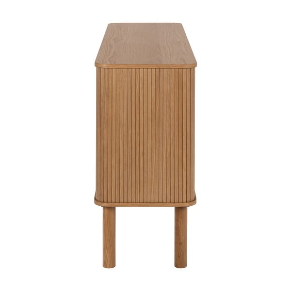 Dabīga toņa zema kumode ar ozolkoka imitāciju un bīdāmām durvīm 160x80 cm Langley – Actona-image-3