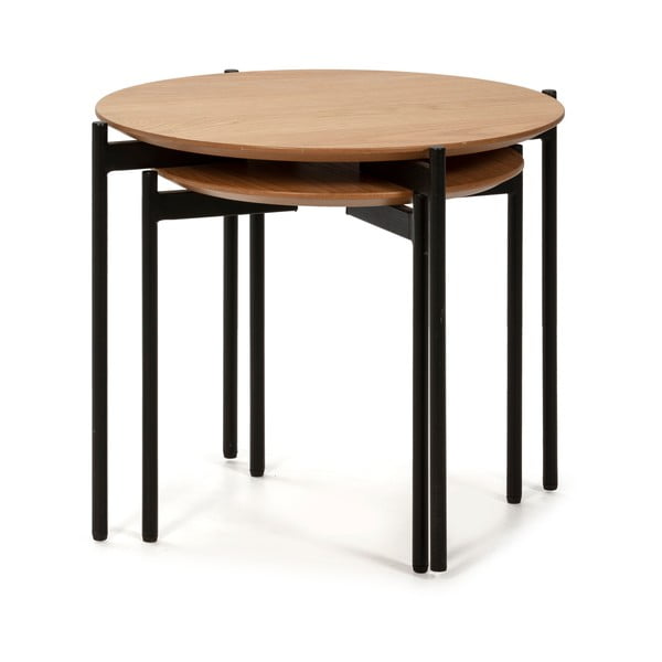 2 uzglabāšanas galdu komplekts no ozolkoka imitācijas Marckeric Piera-image-2