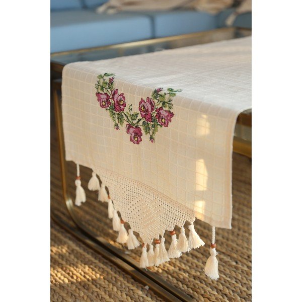 Kokvilnas galda celiņš 45x150 cm Cross – Oyo Concept-image-1