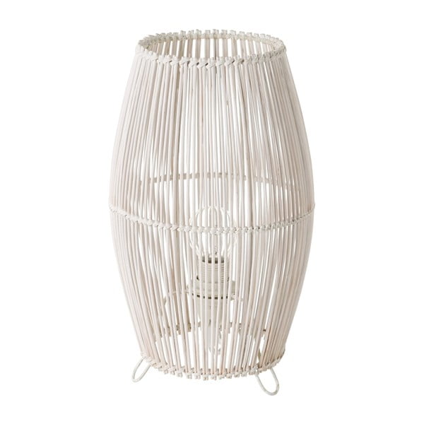 Balta bambusa galda lampa ar bambusa abažūru (augstums 29 cm) – Casa Selección