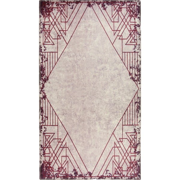 Sarkans/krēmkrāsas mazgājams paklājs 200x80 cm – Vitaus