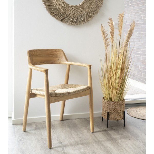 Dabīga toņa masīvkoka pusdienu krēsls ar roku balstiem Getafe – House Nordic-image-1