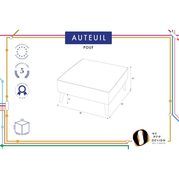 Zaļš kāju paliktnis My Pop Design Auteuil-image-3