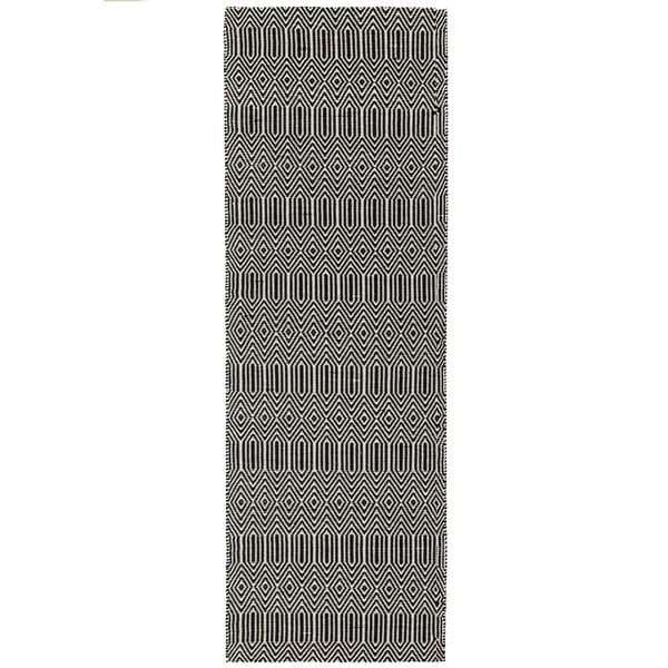 Melns vilnas celiņa paklājs 66x200 cm Sloan – Asiatic Carpets