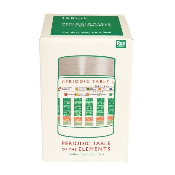 Krēmkrāsas/sudraba krāsas termoss pārtikai/bērnu 450 ml Periodic Table – Rex London-image-3