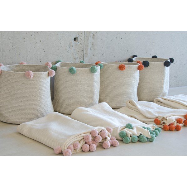 Krēmkrāsas tekstila bērnu rotaļlietu grozs ø 30x30 cm Bubbly – Lorena Canals-image-3