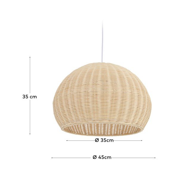 Dabīga toņa rotangpalmas abažūrs ø 45 cm Deyarina – Kave Home-image-3