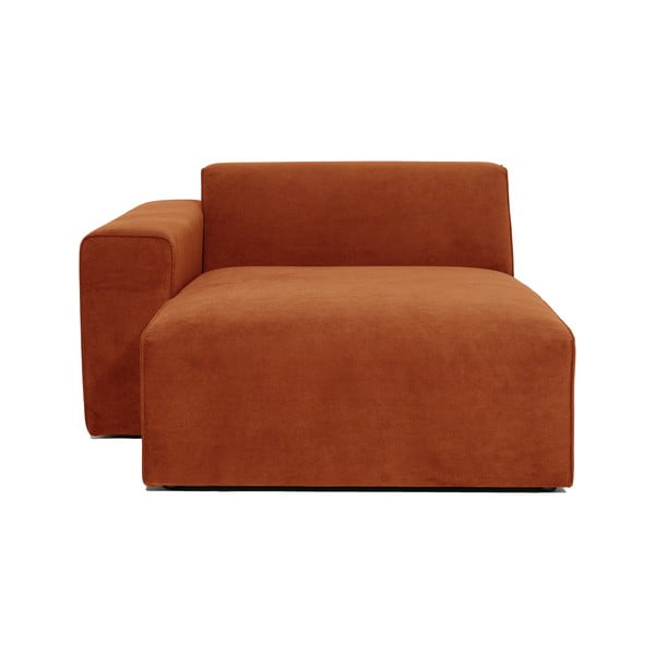 Oranžs velveta dīvāna stūra modulis Scandic Sting, kreisais stūris