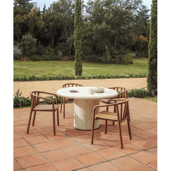 Betona apaļš dārza ēdamgalds ø 122 cm Drasi – Kave Home-image-1