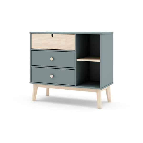 Dūmakaini zaļa bērnu kumode 90x81x40 cm Estefania – Marckeric-image-2