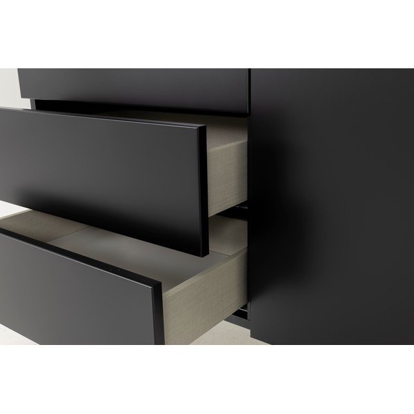 Melna/dabīga toņa augsta kumode ar riekstkoka imitāciju 120x133 cm Plain – Tenzo-image-1