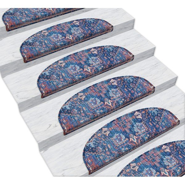16 zilu kāpņu paklāju komplekts Vitaus Yoruk, 20 x 65 cm-image-1