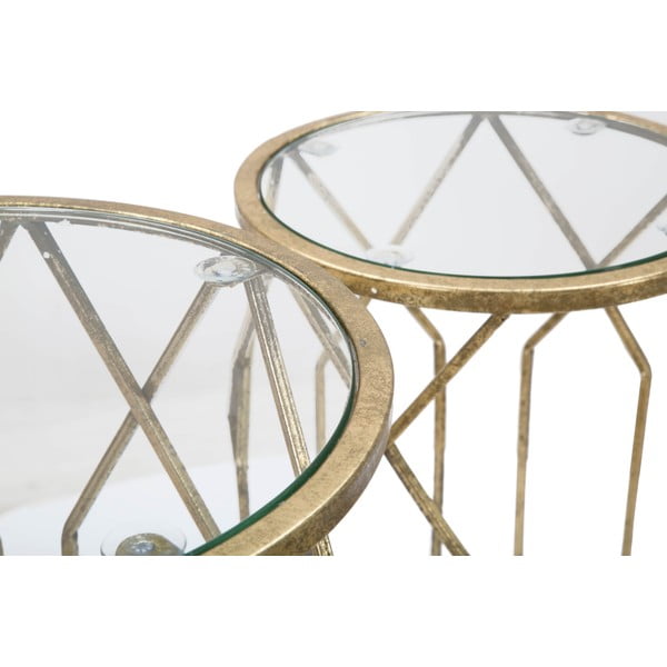 Apaļi sānu galdiņi ar stikla galda virsmu (3 gab.) ø 32 cm Tunisi – Mauro Ferretti-image-3