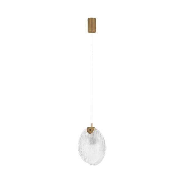 Misiņa krāsas tērauda LED piekaramā lampa ar stikla abažūru Shelina – Nova Luce