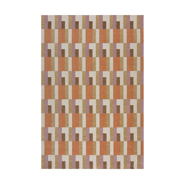 Oranžs/dabīga toņa paklājs 155x230 cm Riley Block Geo – Flair Rugs