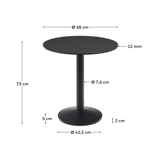 Metāla apaļš dārza ēdamgalds 68x68 cm Esilda – Kave Home-image-4