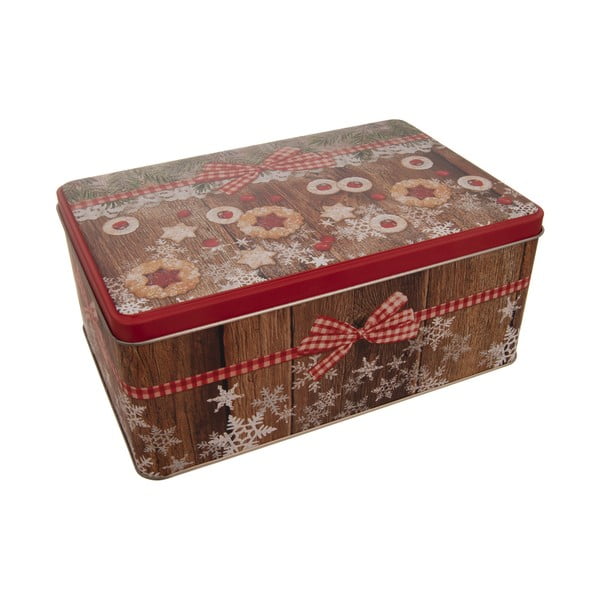 Skārda kaste ar Ziemassvētku rakstu Orion Christmas, 20 x 13 x 8,5 cm