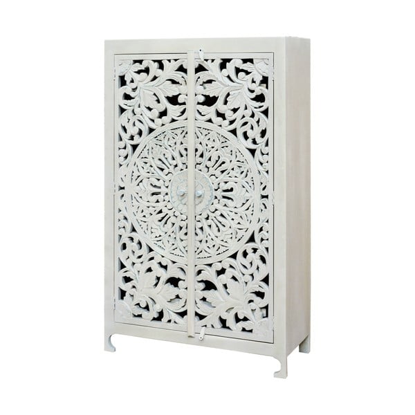 Krēmkrāsas mango masīvkoka skapītis 165x40 cm Kalita – Støraa-image-1