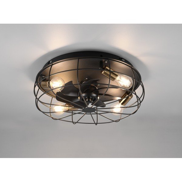 Matēti melna griestu lampa ar tālvadību/ar ventilatoru Trondheim – Reality-image-1
