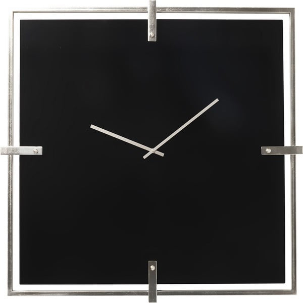 Melns hromēts sienas pulkstenis Kare Design Black Mamba