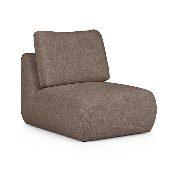 Brūns atpūtas krēsls no buklē auduma Mirel – Rodier-image-2
