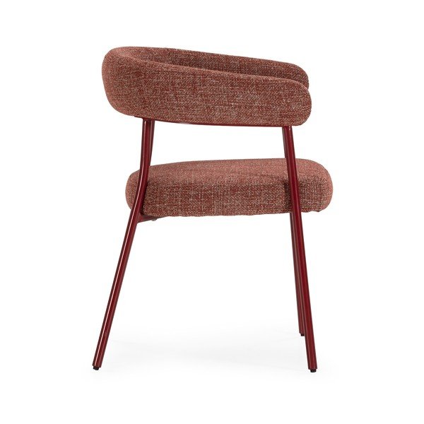 Terakotas oranži polsterēti ēdamistabas krēsli ar roku balstiem (2 gab.) Yuri – MOME-image-3