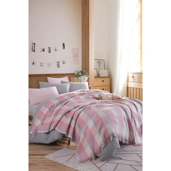 Rozā gultas pārklājs 180x220 cm Warm Soft – Mijolnir-image-3
