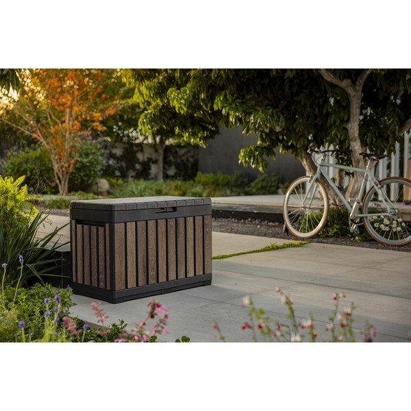 Tumši brūna plastmasas dārza uzglabāšanas kaste Deco – Keter-image-2