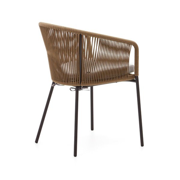 Bēšs metāla/polsterēts dārza krēsls Yanet – Kave Home-image-4