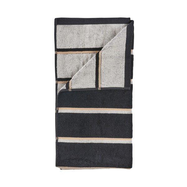 Melns/gaiši pelēks kokvilnas dvielis 70x140 cm Sauna – Zone