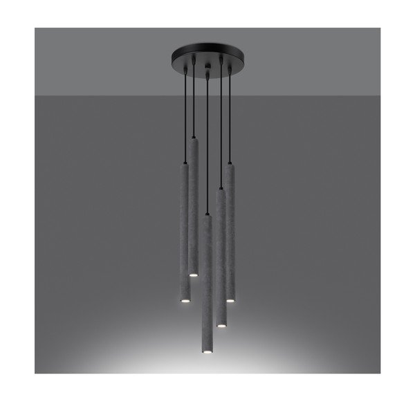 Pelēka betona piekaramā lampa ø 25 cm Fideus – Sollux-image-4