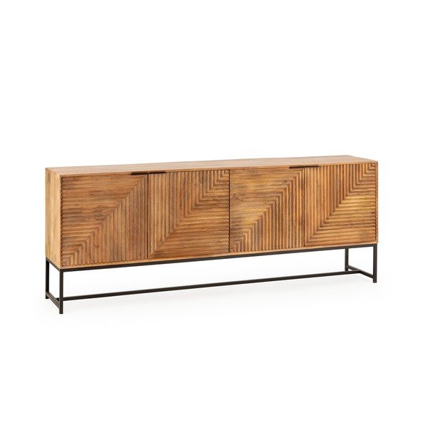 Dabīga toņa mango masīvkoka kumode 210x80x40 cm Nereida – MOME