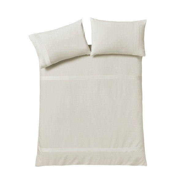 Krēmkrāsas divguļamā gultas veļa 200x200 cm Pintuck Easy Iron Percale – Catherine Lansfield