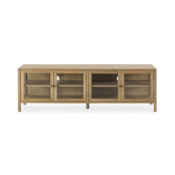Dabīga toņa TV galdiņš ar ozolkoka imitāciju 160x50x40 cm Ceci – MOME