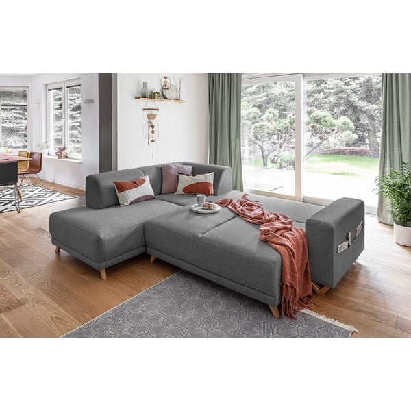 Pelēks salokāms/ar uzglabāšanas vietu stūra dīvāns (ar kreiso stūri/L veida) Classy Sophie – Miuform-image-4