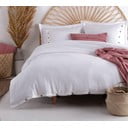 Balta vienguļamā gultas veļa no ranforce kokvilnas 140x200 cm Como Striped – Mila Home Luxury