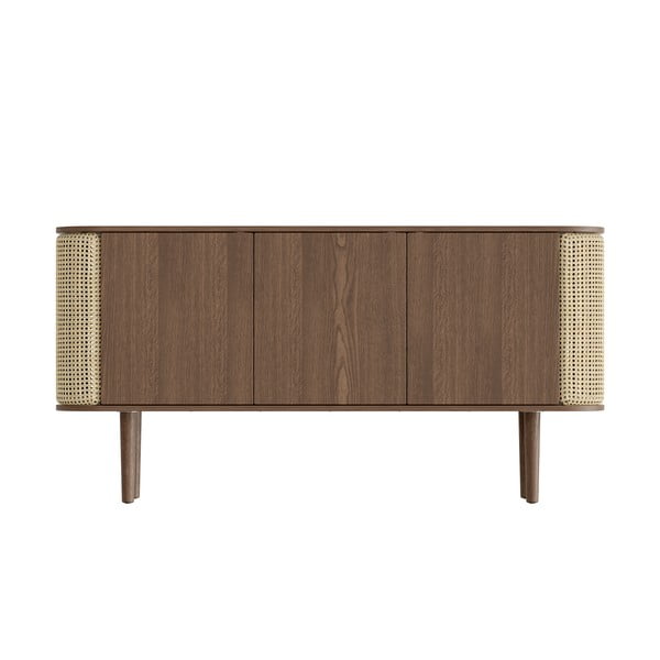 Brūna/dabīga toņa zema kumode ar ozolkoka imitāciju 150x75 cm Treasures – UMAGE-image-3